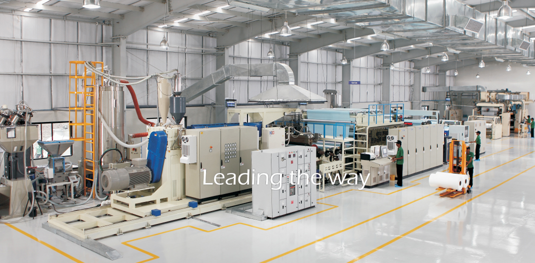 The 2,000 m² clean shed at Depaliya — extrusion, embossing and printing under one roof